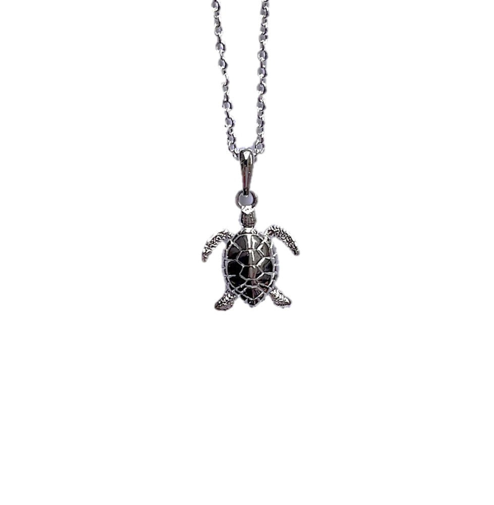 Collar Tortuga Marina Mediana 2406424, Cadena 50cm, Plata Tailandesa 925