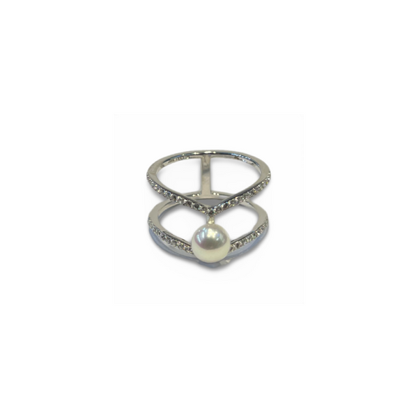 ANILLO MODELO: QCURSWAY54 MCA: MISAKI  CULTURED PEARL RING SWAY SIZE