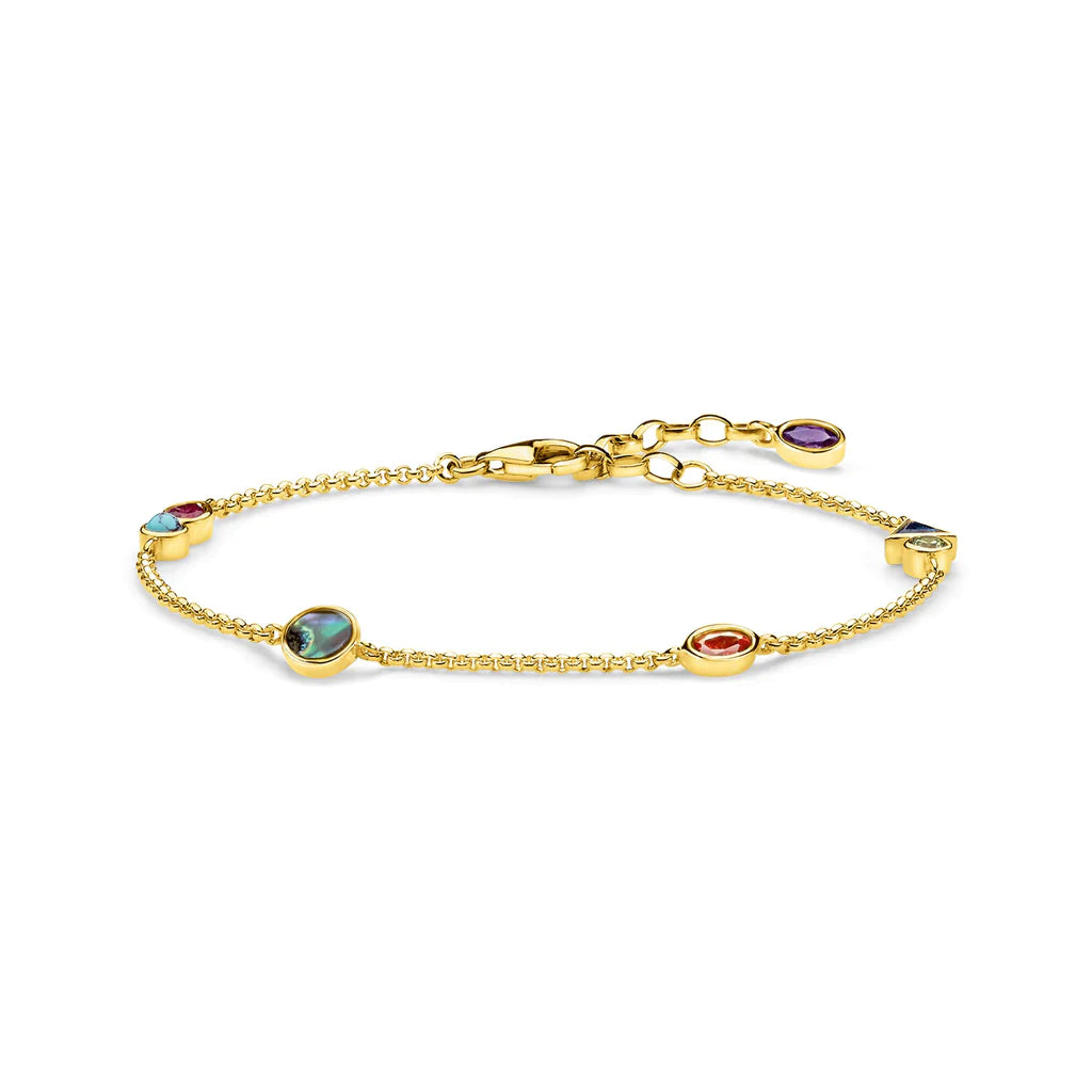 Pulsera Dorada Thomas Sabo Piedra De Colores