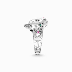 Anillo Plata Thomas Sabo Gato En Colores
