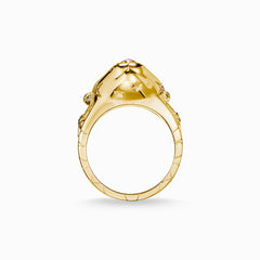 Anillo Dorado Thomas Sabo Gato En Colores