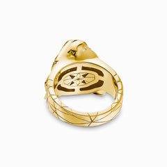Anillo Dorado Thomas Sabo Gato En Colores