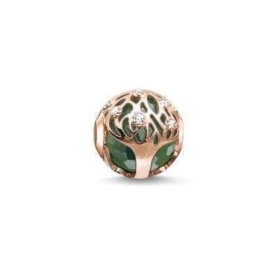 Charms Dorado Thomas Sabo Árbol De La Vida Verde